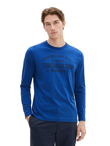 TOM TAILOR Koszulka męska z długim rękawem, 19168 - niebieski hokej, XL