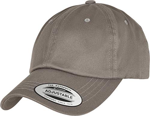Yupoong Flexfit Unisex Dad Cap z organicznej bawełny z zakrzywionym daszkiem, czapka bejsbolowa z bawełny organicznej, regulowany rozmiar, rozmiar uniwersalny, Pale Grey, jeden rozmiar