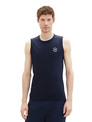 TOM TAILOR Męski 1037261 tank top, 10668-Sky Captain Blue, S, 10668 - Sky Captain Blue, S