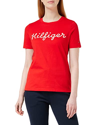 Tommy Hilfiger Damskie topy z dzianiny Regular Rope Puff Print C-nk Ss S/S, Fajerwerki, XXS