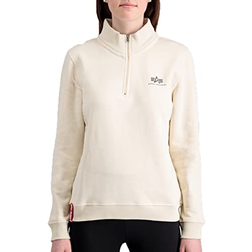 ALPHA INDUSTRIES Half Zip Sweter SL WMN Damska koszulka dresowa, Biały (Jet Stream White), S