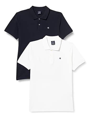 Champion Męska koszulka polo Gallery Basics z logo C (2 sztuki), Blu marino, XS