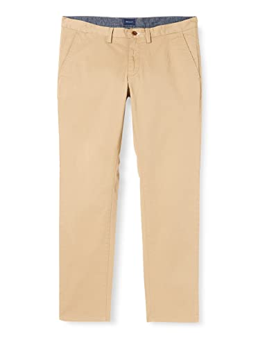 GANT Spodnie męskie Hallden Twill Chinos, khaki (Dark Khaki), 36 PL