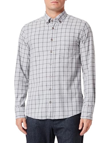 bugatti Męska koszula rekreacyjna, rękaw 1:1, szary-250, 3XL