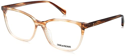ZADIG&VOLTAIRE VZV318 Okulary, 2-kolorowy pasek damski z paskiem, 53, Striped Bicolor Brązowy, 53