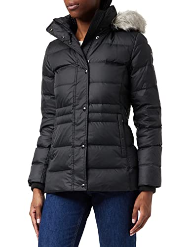 Tommy Hilfiger Tyra puchowa JKT damska kurtka puchowa z futrzanym puchem, Czarny, XS
