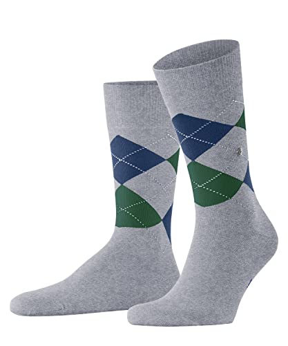 Burlington Mężczyźni Skarpety King M SO Trwała Organiczna Bawełna z wzorem 1 Para, Szary (Arctic Melange 3221), 40-46