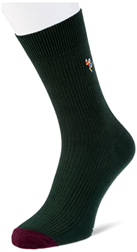 Happy Socks Ribbed Embroidery Game Set, kolorowe i zabawne, Skarpety dla kobiet i mężczyzn, Zielony (41-46)