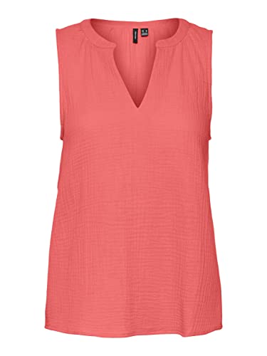 VERO MODA Women's VMNATALI NIA SL WVN Top, Ge Peach, XL, ge peach, XL