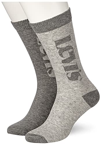 Levi's Logo Micro Stripe Regularne Cut Skarpetki 2 Pack Klasyczne Skarpety Unisex-Dorosły, mid grey melanż, 39 Regular