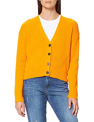 Scotch & Soda Damski kardigan z mieszanki bawełny organicznej, Bright Orange 2014, L