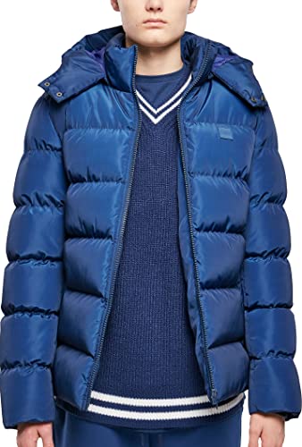 Urban Classics Męska kurtka puchowa z kapturem, kurtka zimowa, pikowana kurtka z podszewką z odpinanym kapturem w wielu kolorach, rozmiary S - 5XL, kosmiczny b??kit, XXL