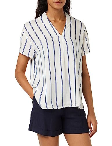 United Colors of Benetton Koszula damska, Kremowy w paski, niebieski 77 C, M