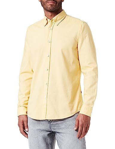 BOSS Męska koszula Rickert Regular -Fit z bawełny organicznej Oxford, Light/Pastel Yellow740, M