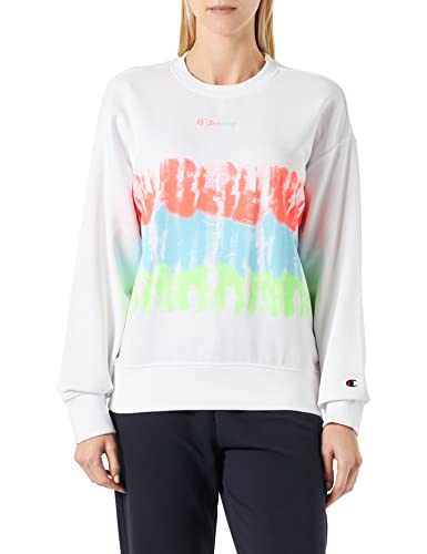 Champion Damska bluza z okrągłym dekoltem w stylu Legacy Color Ground Powerblend małe logo, biały, XL