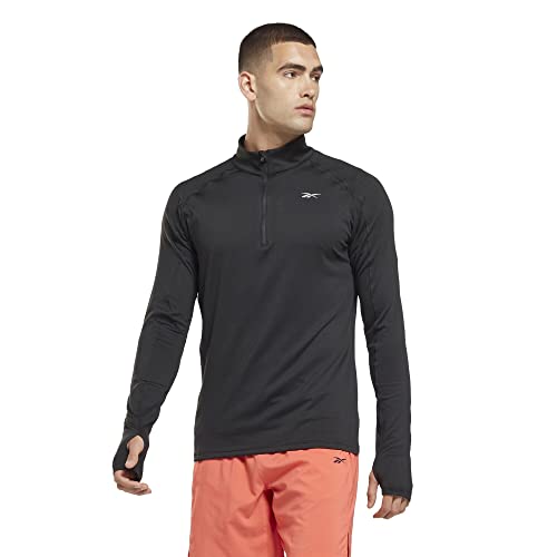 Reebok Męskie topy do biegania czwarte zamka, czarne, L