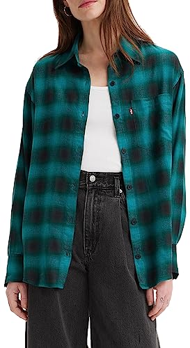 Levi's NOLA damska koszulka oversized, James Plaid Chasm Blue, S