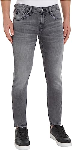 Calvin Klein Jeans Spodnie męskie slim, Szary dżins, 33W / 30L