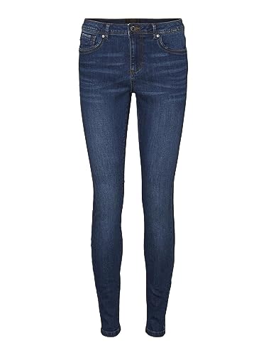 VERO MODA Damskie spodnie jeansowe, niebieski (Dark Blue Denim), XS / 36L