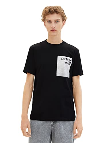 TOM TAILOR Denim Koszulka męska 1036464, 2999 - czarna, XL, 2999 - Black, XL