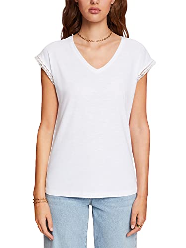 ESPRIT Collection Damska koszulka 053EO1K309, 100/biała, L, 100 / biały, L