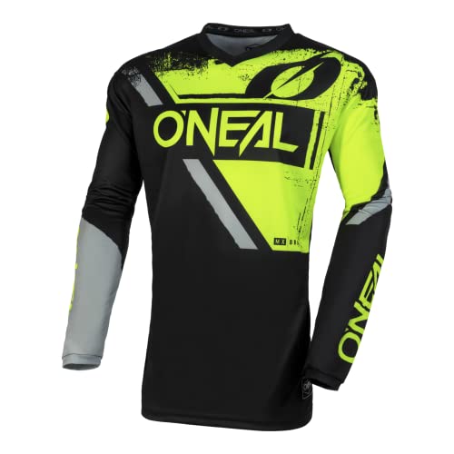 O'NEAL | dżersej motocrossowy | MX Enduro | wyściełana ochrona łokci, dekolt w serek, oddychająca | element jersey Shocker | dla dorosłych, czarny/neonowy żółty, L