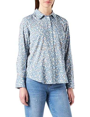 TOM TAILOR Damski Bluzka koszulowa z nadrukiem 1030319, 29143 - Blue Dotted Design, 42