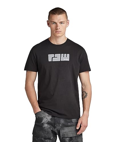 G-STAR RAW Raw. Felt R T T-Shirt męski, Czarny (Dk Black D23710-336-6484), S