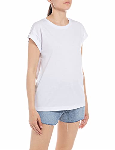 Replay T-shirt damski, 001 White, XL