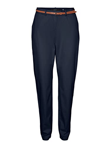 VERO MODA Damskie spodnie VMFLASHINO MR Regular Chino Pants, granatowe, rozmiar M/32, granatowy blezer, 32W / 32L