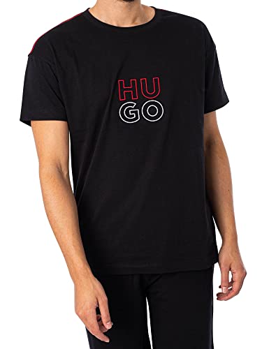 HUGO Koszulka męska Stacked Loungewear_T_Shirt, czarny (Black1), S