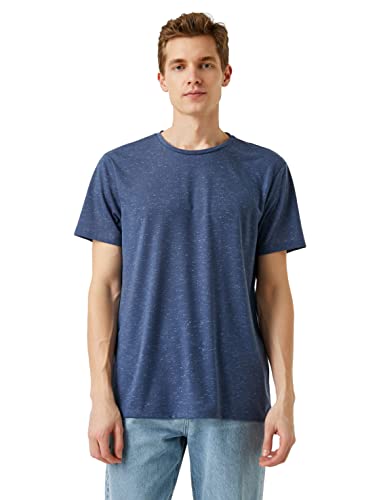 Koton Męski t-shirt slim fit basic, indygo (740), 3XL