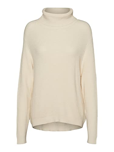 VERO MODA Damski sweter VMHOLLY LS Cowlneck Rib Blouse GA Boo, Birch, M
