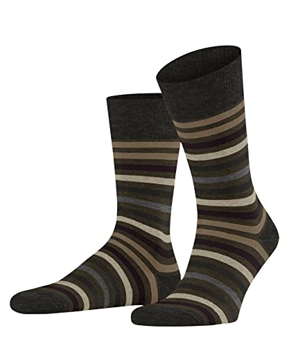 FALKE Mężczyźni Skarpety Tinted Stripe M SO Wełna Merynosa z wzorem 1 Para, Zielony (Beech 7464), 43-46