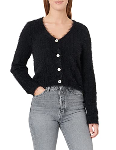 bestseller a/s Damski kardigan z dzianiny VMLAPOILU LS V-Neck Cardigan Boo, czarny, L