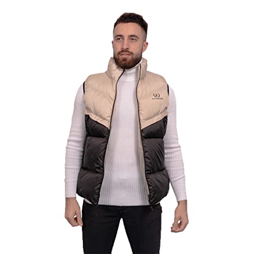 Just Emporio męska kurtka bez rękawów dla dorosłych, beżowa/czarna, BEIGE/CZARNY, S