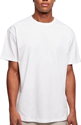 Urban Classics Męski T-shirt Script Logo Tee, top dla mężczyzn z nadrukiem logo, dostępny w 2 kolorach, rozmiary XS - 5XL, biały, L