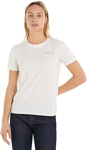 Tommy Hilfiger Damskie topy z dzianiny S/S, Ecru, M