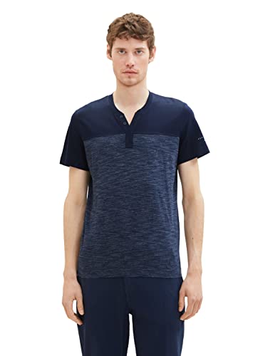 TOM TAILOR Koszulka męska 1036419, 32033-Blue Streaky Melange, 3XL, 32033 – niebieski melanż, 3XL