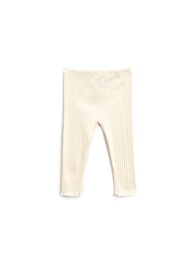 Koton Dziewczęce basic, prążkowane, elastyczne legginsy w talii, biały (000), 18-24 Miesiące