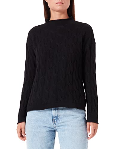 United Colors of Benetton Damski sweter z golfem z długim rękawem, czarny 700, M