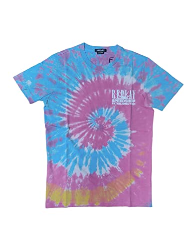 Replay T-shirt męski z krótkim rękawem batik, 010 Multicolor, M