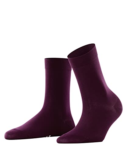 FALKE Kobiety Skarpety Cotton Touch W SO Bawełna jednokolorowe 1 Para, Czerwony (Barolo 8596), 35-38