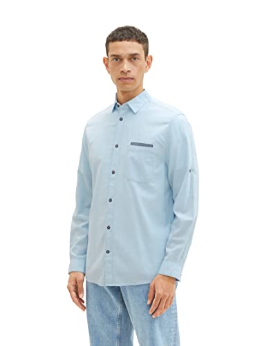 TOM TAILOR Męska koszula 1036237, 31852-Bniebieski/biały Chambray, 3XL, 31852 – niebiesko-biała Chambray, 3XL