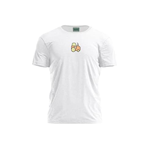 Bona Basics, Męski T-shirt z cyfrowym nadrukiem,% 100 bawełna, biały, na co dzień, męskie topy, rozmiar: XL, biały, XL