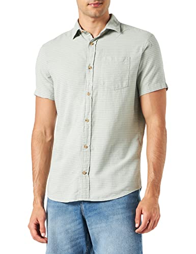 JACK & JONES Męska koszula z krótkim rękawem, jednokolorowa, Aqua Gray, L
