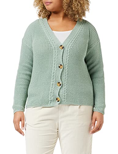 Trendyol Damski sweter rozpinany z dekoltem w serek, zwykły, plus size, zielony, 2XL, ZIELONY, XXL