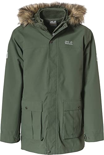 Jack Wolfskin Chłopięce Elk Island 3 w 1 Parka, Thyme Green, 128