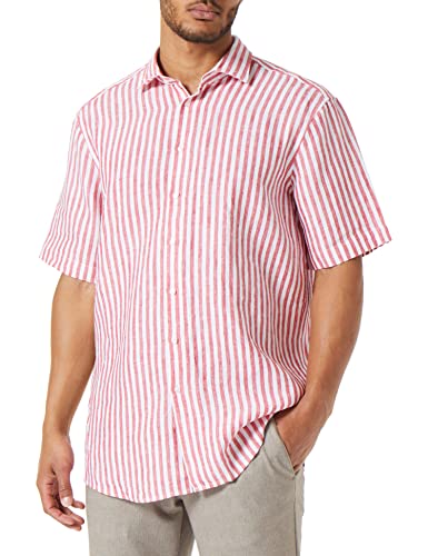 Seidensticker Męska koszula z krótkim rękawem, regularny krój, czerwona, 43, czerwony, 43