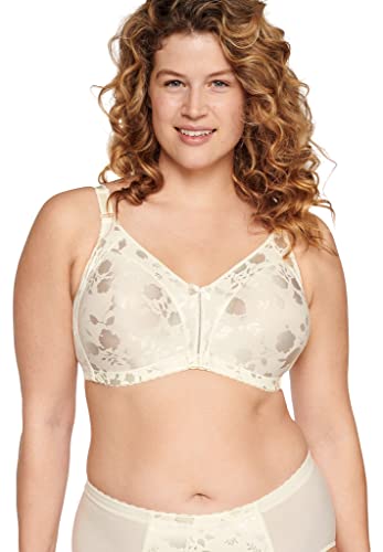 Naturana Damski miękki biustonosz Minimizer z kwiatowym wzorem 5363 | optycznie redukuje miseczki o jeden rozmiar | Made in Europe, Champagner, 95E